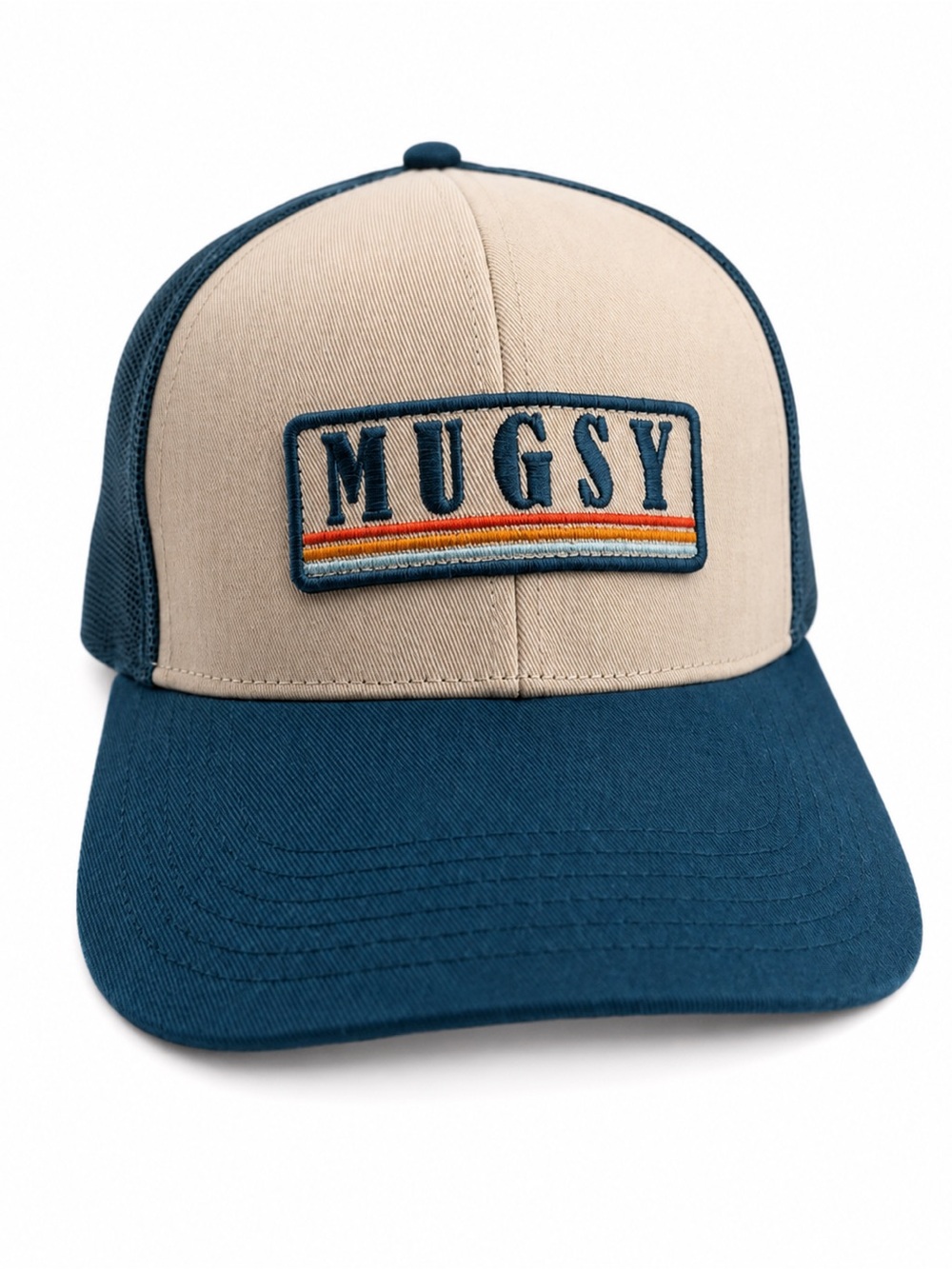 Mugsy Two-Tone Trucker Hat – Teal and Beige